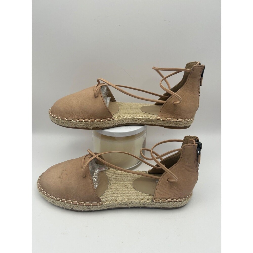 Eileen Fisher Lee Espadrille Flat Women's Sandals Leather Ecru Size 5.5 Strappy - Picture 4 of 6